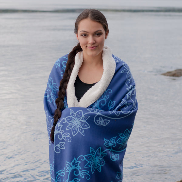 Fleece Sherpa Blanket: Water