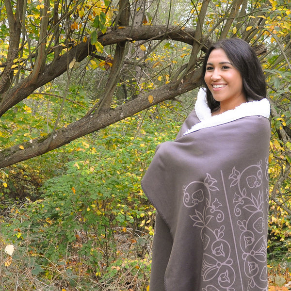 Fleece Sherpa Blanket: Wedding Collection | Brown